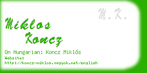 miklos koncz business card